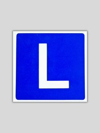 Emblemat "L" na motocykl odblaskowy.