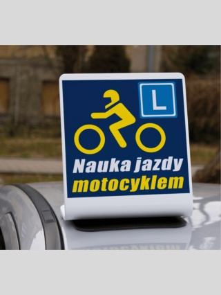Emblemat z podstawą magnetyczną "Nauka jazdy motocyklem"