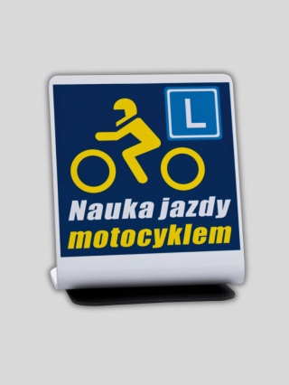 Emblemat z podstawą magnetyczną "Nauka jazdy motocyklem"