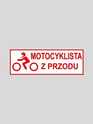 Naklejka magnetyczna - MOTOCYKLISTA Z PRZODU 28x9 cm