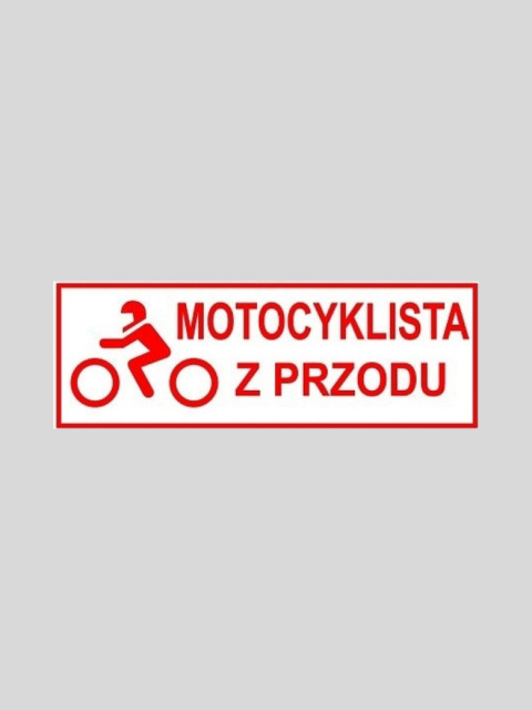 Naklejka magnetyczna - MOTOCYKLISTA Z PRZODU 28x9 cm Naklejka magnetyczna - MOTOCYKLISTA Z PRZODU 28x9 cm