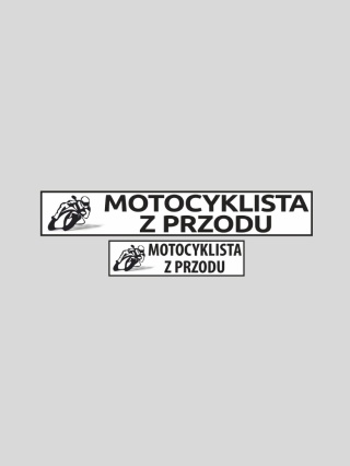 Naklejka magnetyczna MOTOCYKLISTA Z PRZODU 60x10cm lub 30x8cm