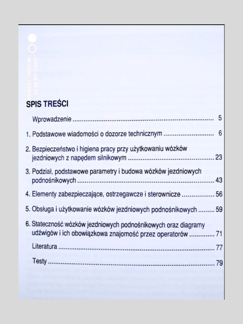 Wózki jezdniowe podnośnikowe bez wysięgnika z pytaniami testowymi