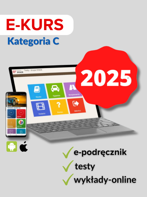 E-kurs kat. C. e-podręcznik + e-learning + testy 90 dni.