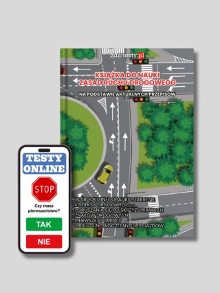 Książka do nauki zasad ruchu drogowego z testami online.