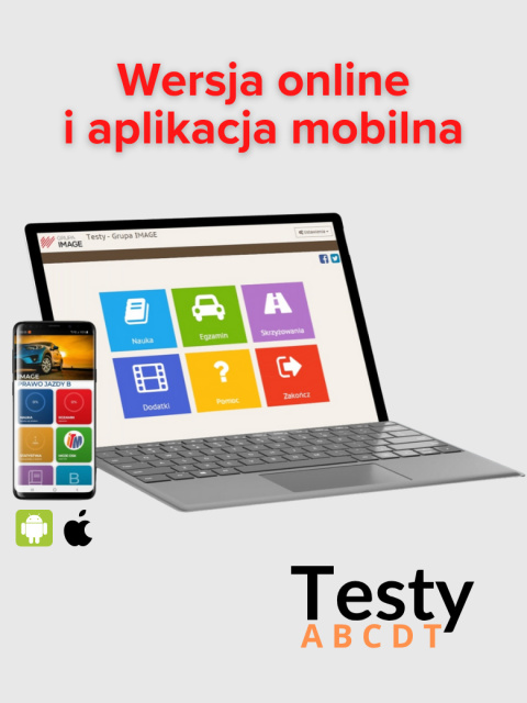 TESTY ONLINE + aplikacja na telefon ABCDT 2025