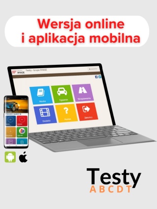 TESTY ONLINE + aplikacja na telefon ABCDT 2025