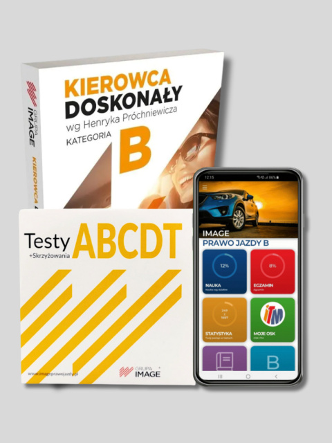 Zestaw: Książka "Kierowca Doskonały kat. B" + Testy Online ABCDT (90 dni) + Płyta z dostępem do testów (90 dni)