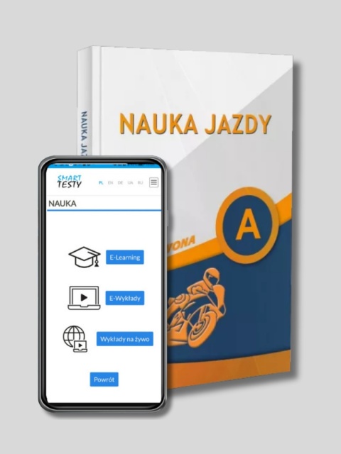 Zestaw: Książka "Nauka Jazdy A" + Kod Dostępu do Testów Online (90 dni)
