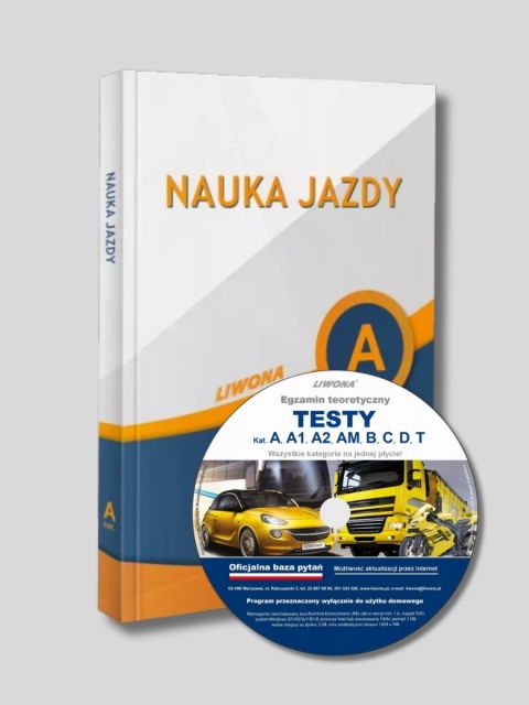 Zestaw: Książka "Nauka Jazdy A" + Płyta z Testami Egzaminacyjnymi (Bezterminowa)"
