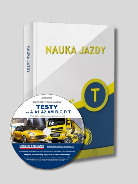 Zestaw: Książka "Nauka Jazdy Kategoria T" + Płyta z Testami Egzaminacyjnymi (Bezterminowa)