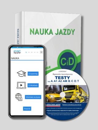 Zestaw: Książka "Nauka jazdy CD" – Podręcznik kierowcy C i D 2025" + Dostęp do Testów Online + Płyta z Testami Bezterminowymi