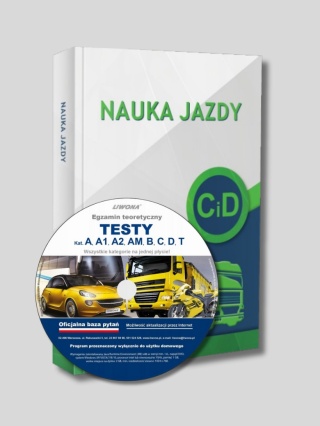 Zestaw: Książka "Nauka jazdy – Podręcznik kandydata i zawodowego kierowcy C i D 2025" + Płyta z Testami (Bezterminowa)