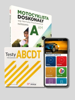Zestaw "Motocyklista Doskonały" z dostępem do testów online i płytą "Testy ABCDT 2025"