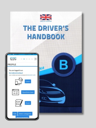 Zestaw: THE DRIVERS Handbook Category B + Materials in english Online Version KAT. A / B / C /D /T 2025