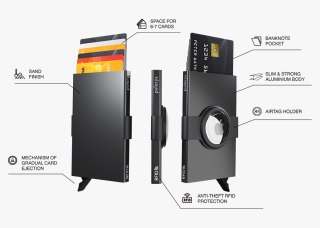 Etui na karty kredytowe RFID ZEN z uchwytem na AirTag