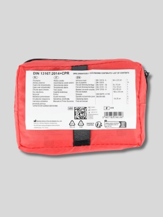 Apteczka MINI DIN 13167 z ustnikiem, czerwona – na motocykl i rower