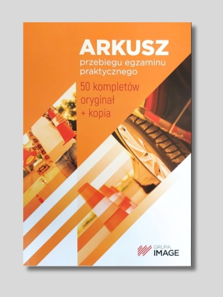 Arkusz przebiegu egzaminu praktycznego Format A4 orginał + kopia