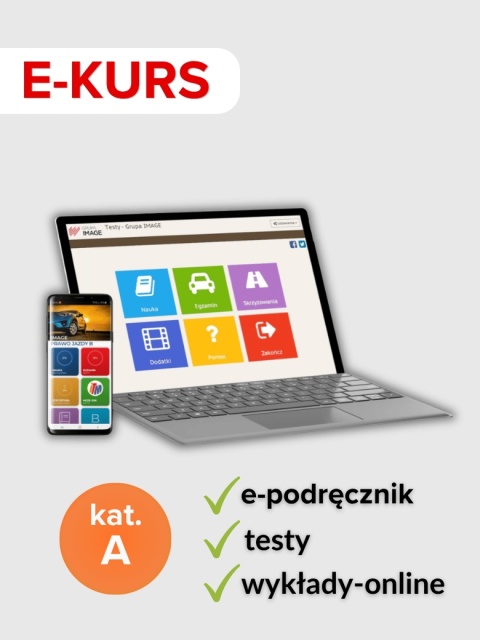 E-kurs kat. A - e-podręcznik + e-learning + testy 90 dni.