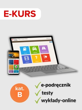 E-kurs kat. B - e-podręcznik + e-learning + testy 90 dni.