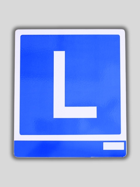 Emblemat "L" na motocykl odblaskowy.