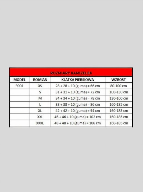 Kamizelka dla kursanta- odblaskowa typu ślimak, roz. XXL