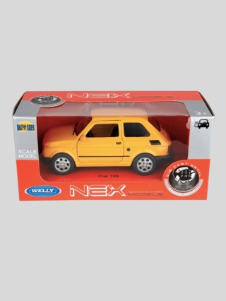 Model samochodu PRL Fiat 126p 1:34 – pomarańczowy