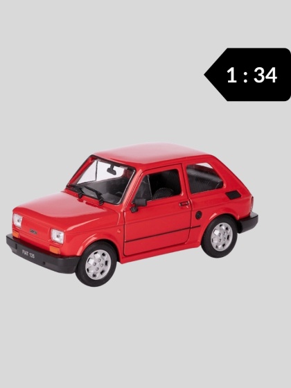 Model samochodu PRL Fiat 126p 1:34 – czerwony