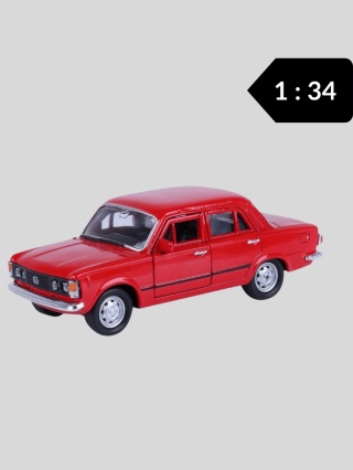 Model samochodu PRL Fiat 125p 1:34 – czerwony