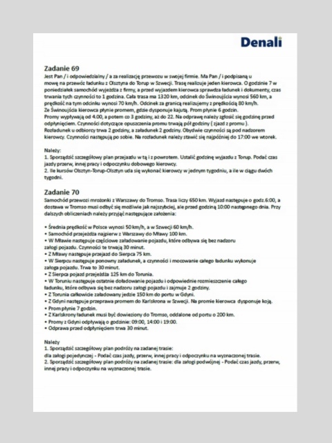 Testy Zadania Certyfikat Kompetencji Zawodowych Przewoźnika Drogowego 2026