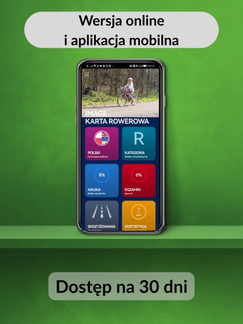 Testy online 2026 karta rowerowa + nauka — dostęp 30 dni, kod e-mailem