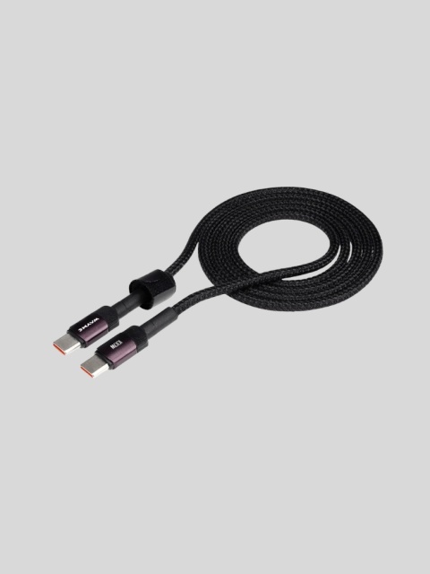 WAYME Kabel USB-C → USB-C 100 cm w oplocie z mikrofibry – 100W – fioletowy