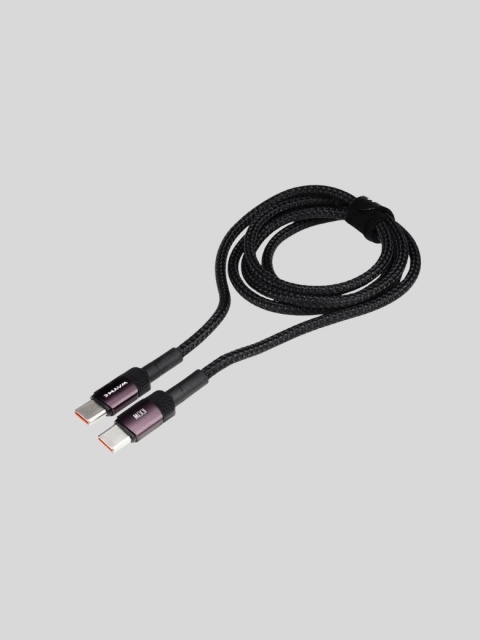 WAYME Kabel USB-C → USB-C 100 cm w oplocie z mikrofibry – 100W – fioletowy
