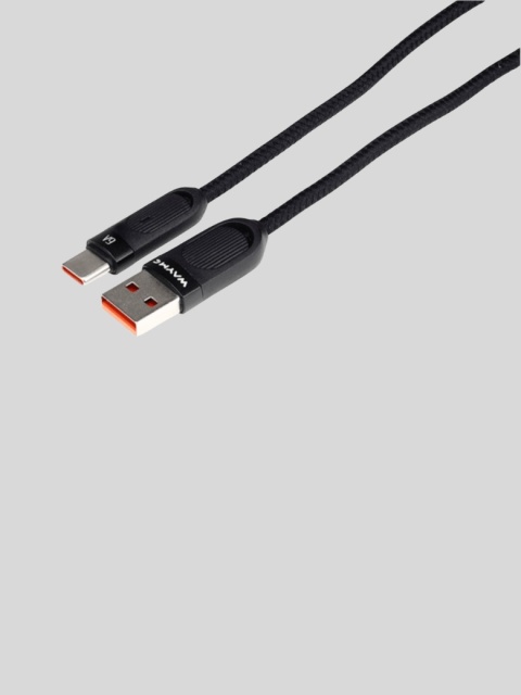 WAYME Kabel USB → USB-C 50–180 cm Spiralny w Oplocie z Mikrofibry 100W Czarny