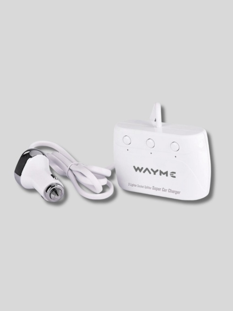 WAYME Rozgałęziacz 12-24V Potrójny + 2×USB QC3.0 + 2×USB 3,6A – Kabel 120 cm