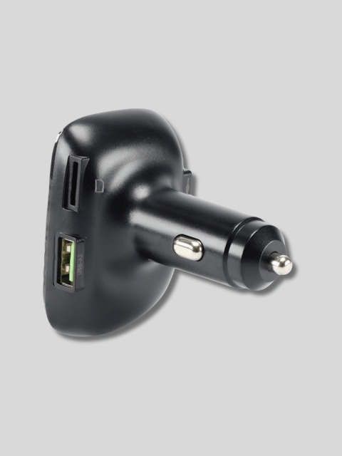 WAYME Transmiter FM 12-24V + USB QC3.0 + Auto-ID + Woltomierz + HandsFree