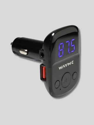 WAYME Transmiter FM 12-24V + USB QC3.0 + Auto-ID + Woltomierz + HandsFree