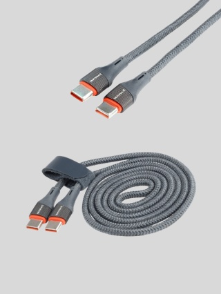 WAYME – kabel USB-C → USB-C 100 cm w oplocie z mikrofibry (PD max 65 W)