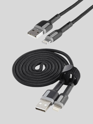 WAYME – kabel USB-Lightning 100 cm w oplocie z mikrofibry do ładowania i synchronizacji