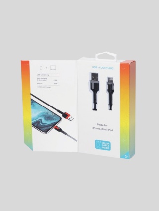 WAYME – kabel USB-Lightning 100 cm w oplocie z mikrofibry do ładowania i synchronizacji