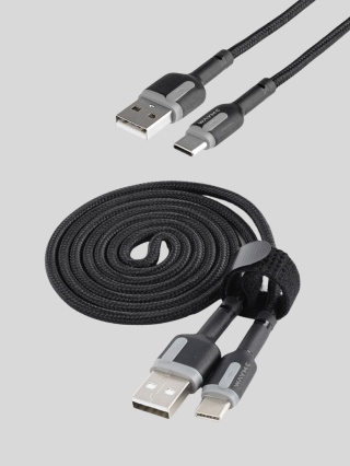 WAYME – kabel USB → USB-C 100 cm w oplocie z mikrofibry do ładowania i synchronizacji