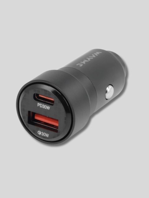 WAYME ładowarka samochodowa 12-24V 60W USB-C PD 30W + USB-A 30W + kabel USB-C 100 cm