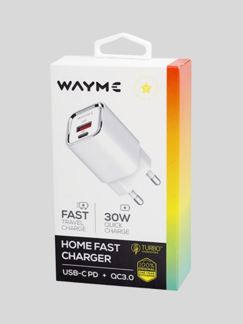 WAYME ładowarka sieciowa 30 W USB-C PD + QC3.0 – szybkie ładowanie