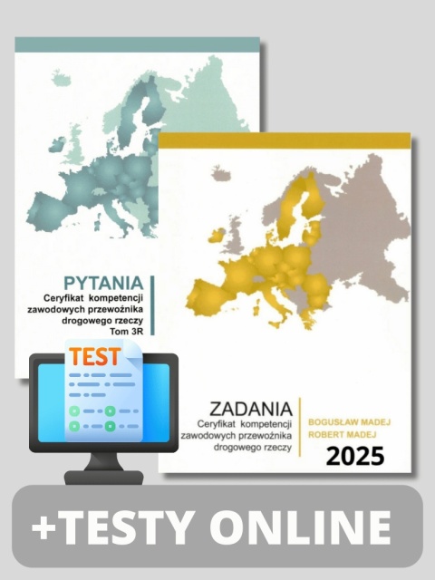 Zestaw: Testy 3R + Zadania + Testy Online 2025 – Certyfikat Kompetencji Zawodowych Przewoźnika Drogowego