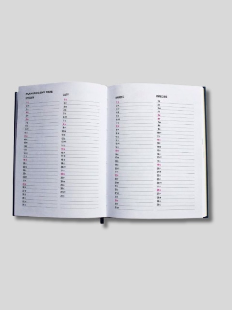 Kalendarz Instruktora Nauki Jazdy 2026 | A5 | Liwona | szary, bordo, niebieski