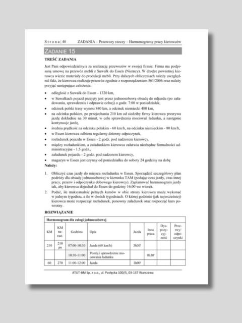 Publikacja ATUT-BM – zadania problemowe dla CKZ przewozu rzeczy
