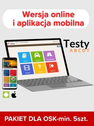Pakiet 5 dla OSK+ Testów Online na Prawo Jazdy ABCDT 2025 – aplikacja dla kursantów OSK | IMAGE